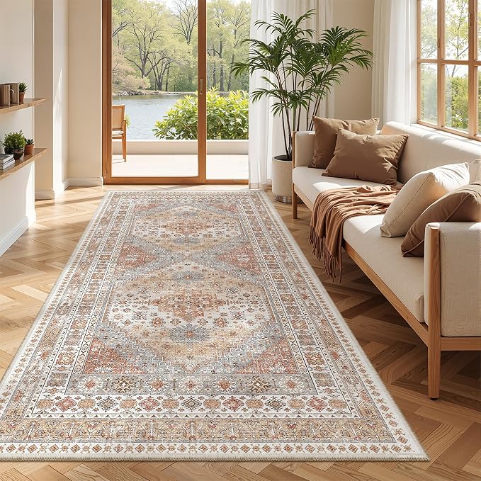 4x8 Rug Non Slip, Washable Hallway Runner Rug, Nursery Room, Soft Runner Rug by Zesthome