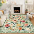 DUKINO 8x10 Area Rugs, Floral Washable Living Room Rug Non Slip, Stain Resistant by DUKINO