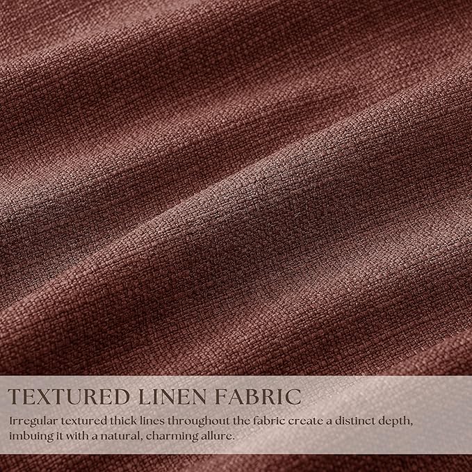 Chestnut Brown Linen Pinch Pleated Blackout Curtains 108 Inches Long | 100% - Image 3