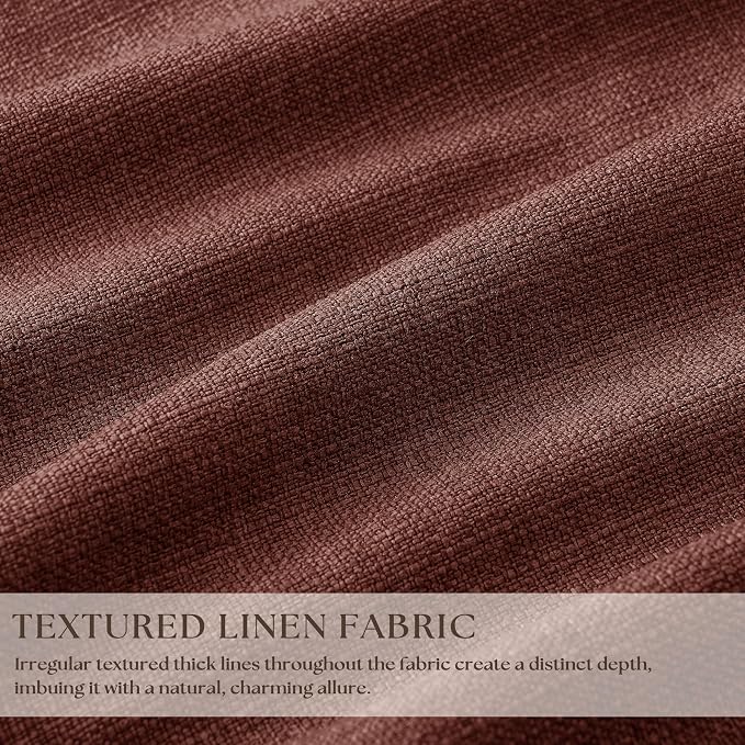 Maroon Blackout Pinch Pleated Linen Curtains 105 Inches Long | Thermal Insulted - Image 3
