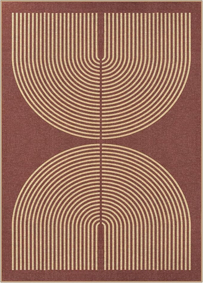 Lahome Modern Rainbow Easy Jute Outdoor Rug 5x7 - Image 7