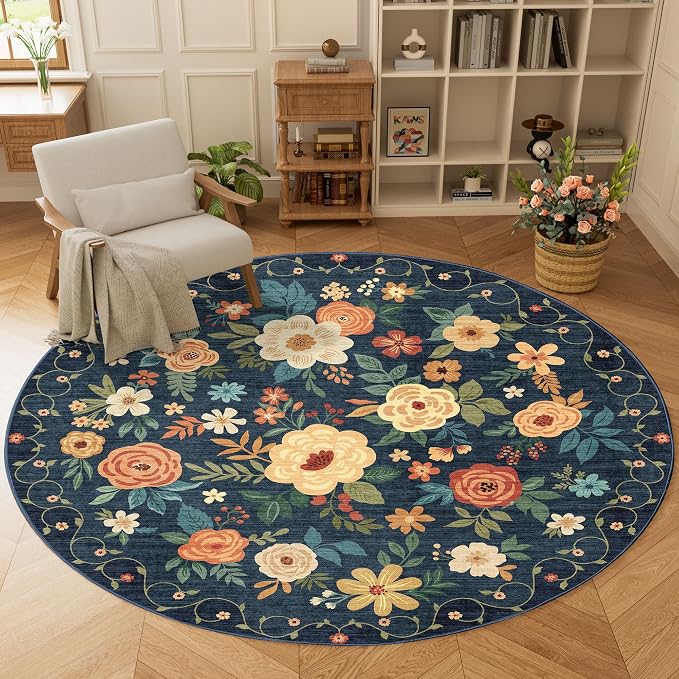DUKINO 6ft Round Rug, Washable Circle Rug - Image 3