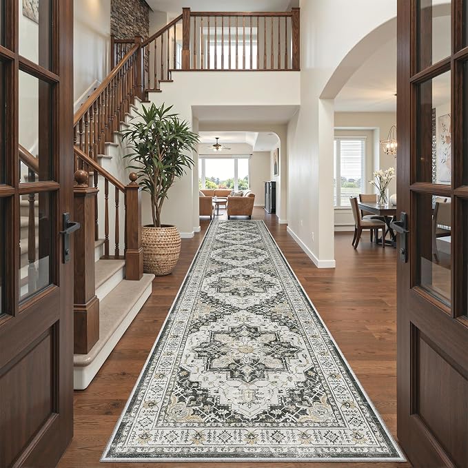 Madane Hallway Runner Rug 3x16 Washable Kitchen Runners Long, Low-Pile by Madane