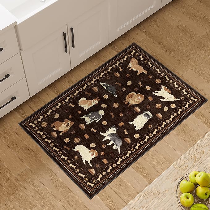 DUKINO 2x3 Bathroom Rugs, Washable Dog Kitchen Rug Non Slip, Stain Resistant - Image 6