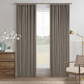 Desert Taupe Linen Blackout Pleated Curtains 86 Inches Long by Twodrapes