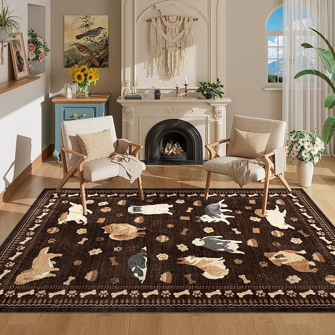 DUKINO 4x6 Area Rug, Washable Dog Rug - Image 5