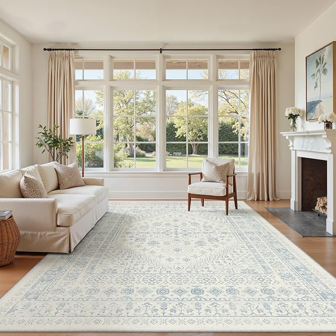 5x7 Area Rugs for Living Room, Large Washable Rug, Dining Room, Low Pile - Image 3