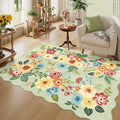 DUKINO 4x6 Area Rug, Non Slip Floral Washable Rug by DUKINO