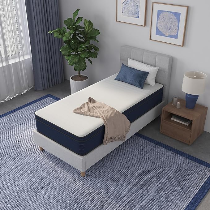NapQueen Twin Size, 12 Inch New Victoria Hybrid Cooling Gel Infused Pocket Spring and Memory Foam Mattress, Bed in a Box, CertiPUR-US Certified