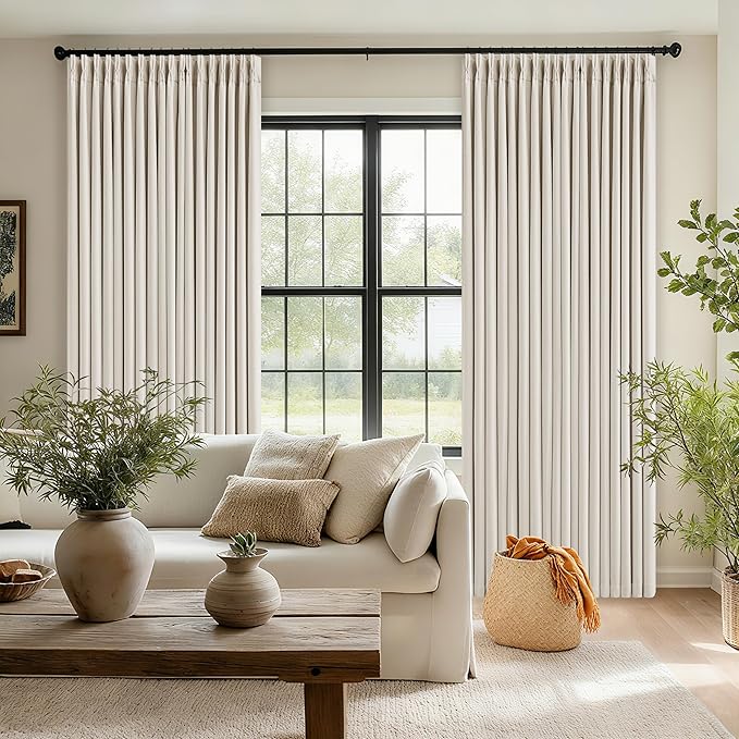 Natural Pinch Pleat Extra Long 120 Inch Blackout Curtains - Image 7