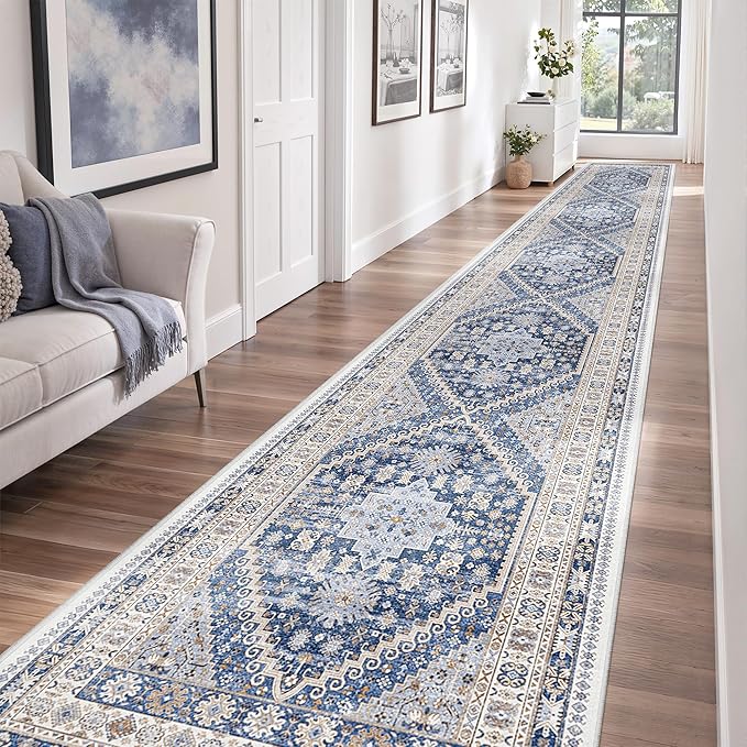2'6 x 14' Runner Rug Non Slip, Washable Kitchen Rugs, Living Room, Extra Long - Image 9