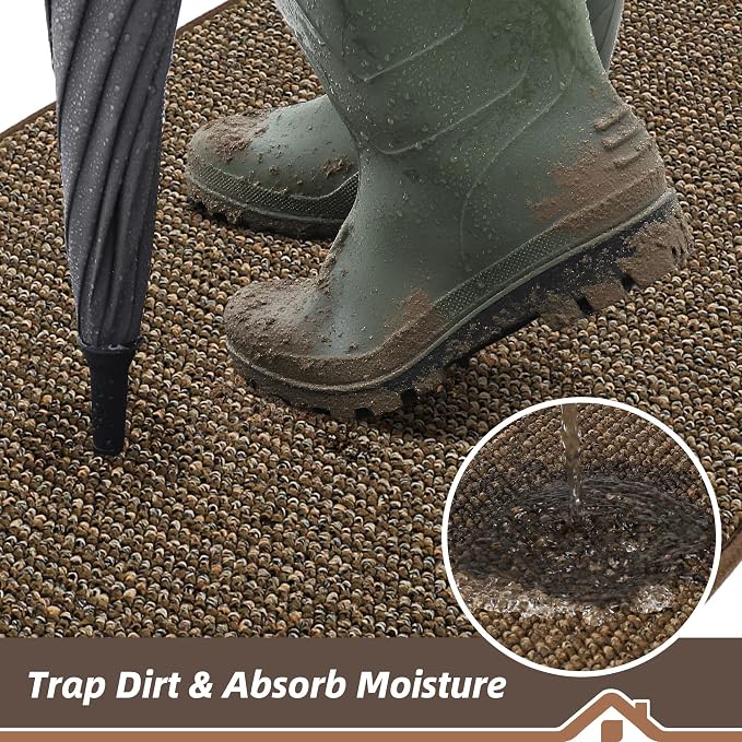 BEQHAUSE Dirt Trapper Door Mat 48" x 72", Non-Slip Washable Doormats, Low - Image 3