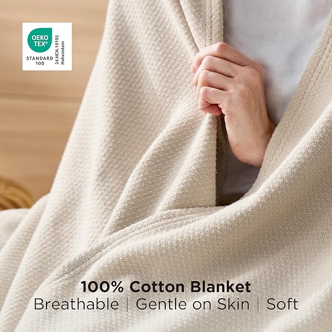 Bedsure GentleSoft 100% Cotton Blanket Twin XL Size - Image 3
