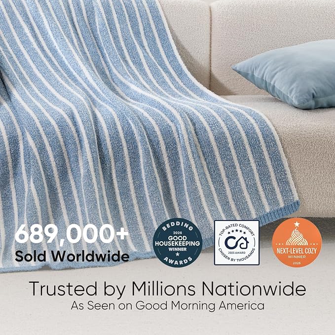 Snuggle Sac Ultra Soft Blue Throw Blanket - Image 3