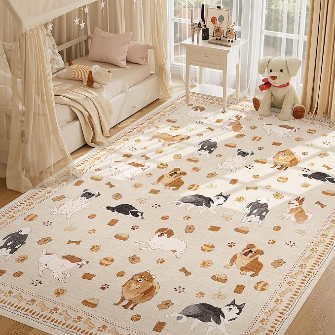 DUKINO 8x10 Area Rug, Washable Dog Rugs - Image 3