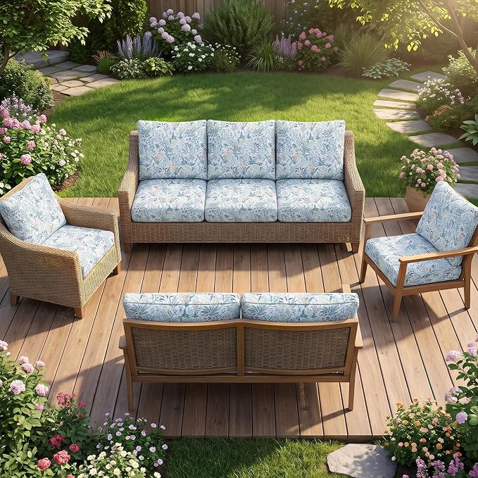 14Pcs Patio Cushion Covers Stretch Outdoor Furniture Protector Slipcovers | - Image 6