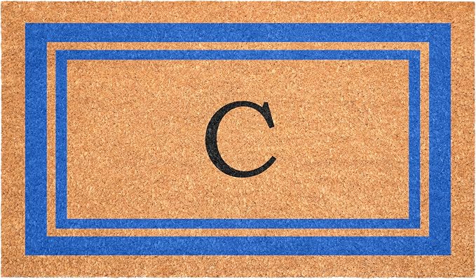 Calloway Mills 152972436C Blue Border 24" x 36" Monogram Doormat by Callowaymills