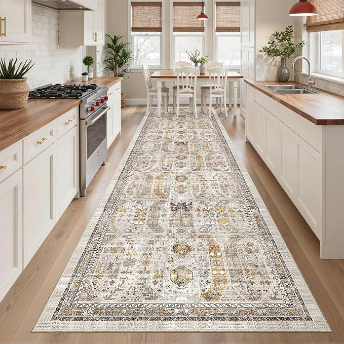 Madane Hallway Runner Rug 3x12 Washable Kitchen Runners 12ft, Soft Low-Pile - Image 2