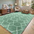 Area Rugs for Living Room, 5x8 Fluffy Sage Green and White Bedroom Rug | by ONASAR