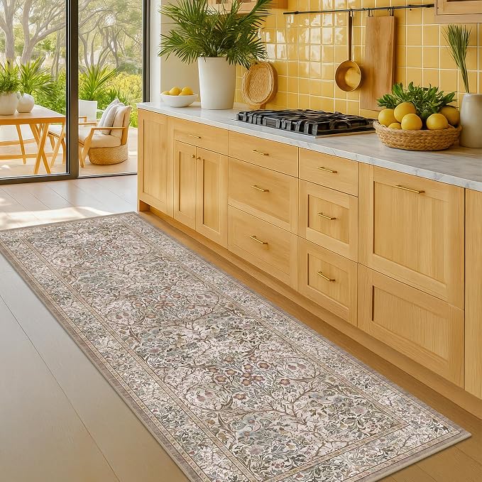 Moss Green 2'6" x 8' Runners for Hallways Non Slip, Extra Long Floor Runner for by HazoHaus