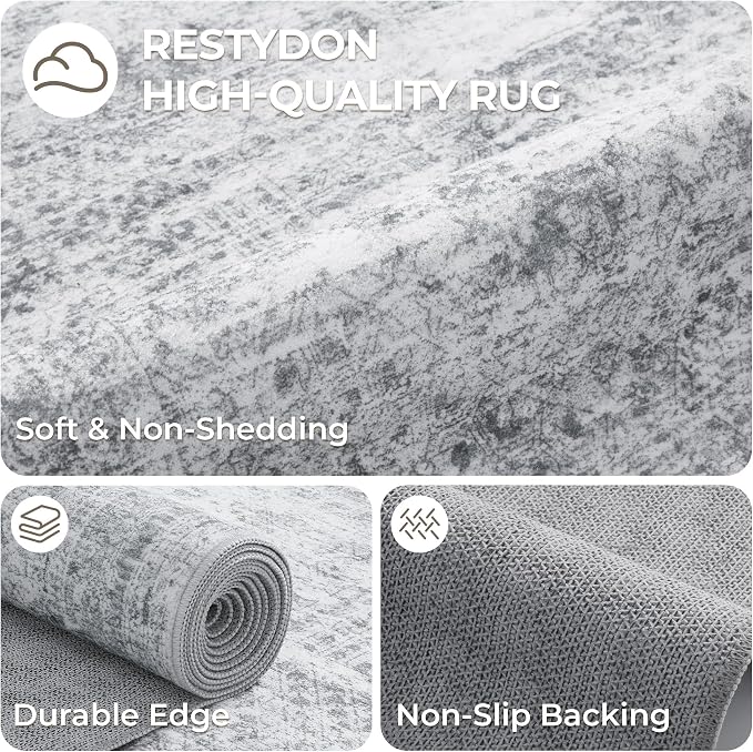 3x8 Runner Rug Non Slip, Washable Hallway Runner Rug, Nursery Room, Soft Runner - Image 7