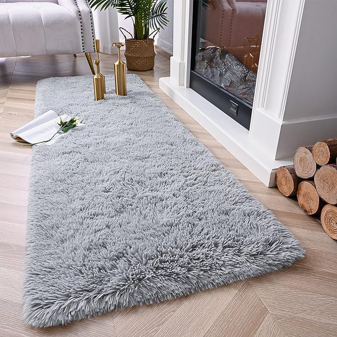 Chicrug Soft Runner Rugs for Bedroom Living Room Plush Fluffy Rug 3x10 | Shag - Image 2