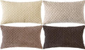 Set of 4 Beige Brown Coffee Decorative Throw Pillow Covers 12x20 Inch Corduroy by Cozoomy