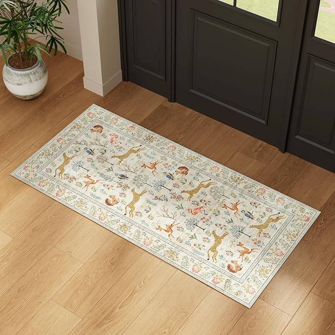 DUKINO 2x4 Rug for Entryway, Animal Washable Runner Rug for Kitchen, Low Pile - Image 7