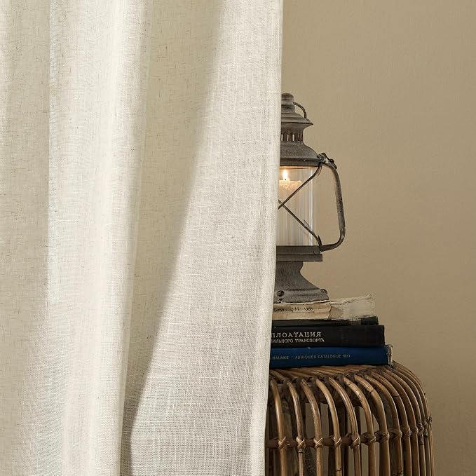 Joydeco Linen Curtains 84 Inch Length 2 Panel Sets, Light Filtering Curtains - Image 7