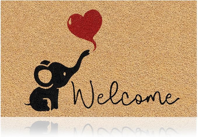Coir Welcome Mat, 17 x 29 in | 100% Natural Coir, Anti-Shedding, Durable PVC by AmaruDoorMats