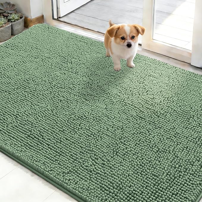 OLANLY Dog Door Mat for Muddy Paws 50x30, Super Absorbent Chenille Mud Mat | by OLANLY