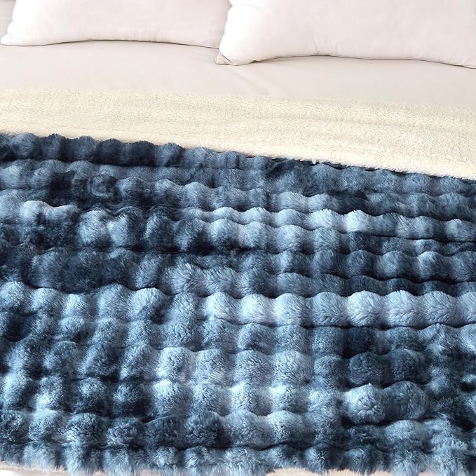 60x80 Inches Ultra-Soft Fuzzy Faux Fur Plush Twin Size Blanket - Image 5