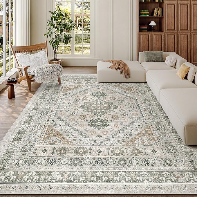 5x7 Area Rugs for Living Room, Large Washable Rug, Dining Room, Low Pile - Image 4