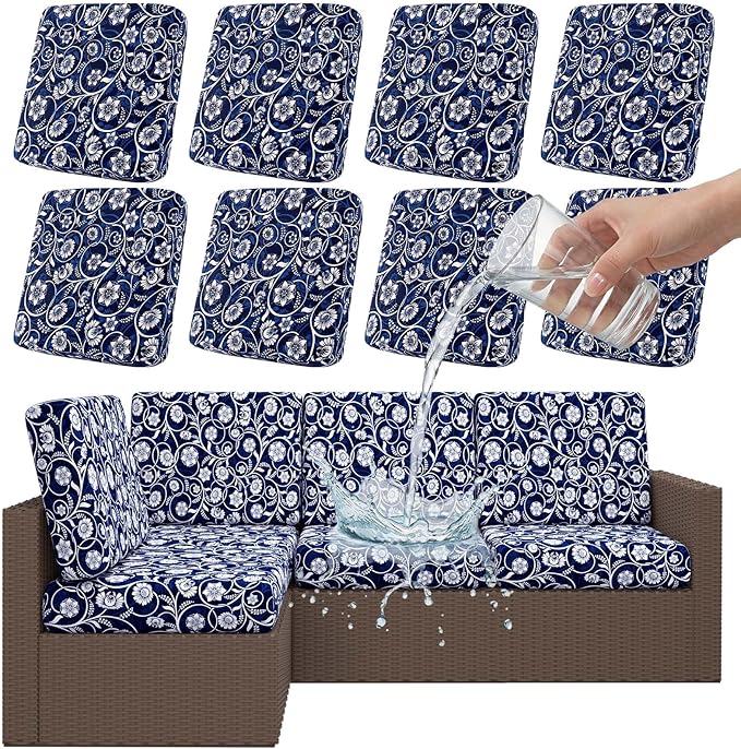 Smiry Waterproof Patio Cushion Covers, Stretch Outdoor Furniture Covers | Couch by Smiry