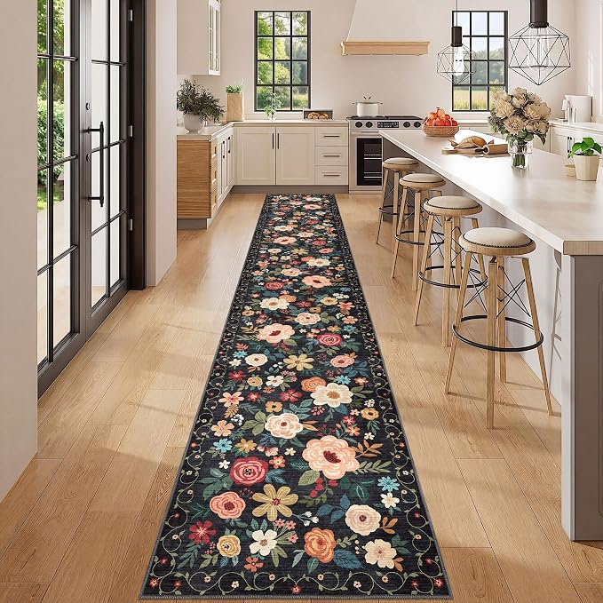 DUKINO 2x12 Washable Runner Rug, Non Slip Long Kitchen Runner Rug, Low Pile - Image 3
