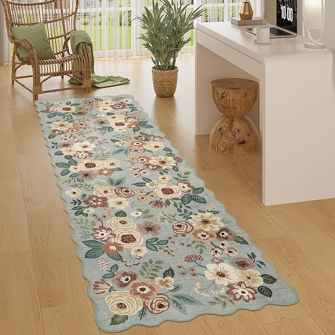 DUKINO 2x6 Runner Rug, Floral Washable Rug - Image 3