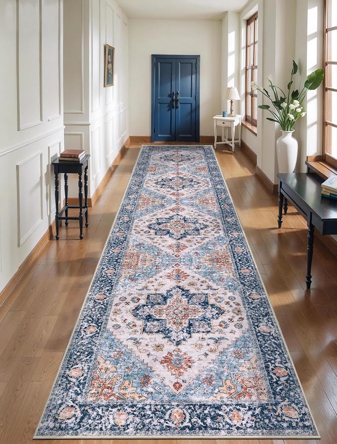 SERISSA 3x14 Washable Non Slip Boho Runner Rug by SERISSAHomeDecorCollection