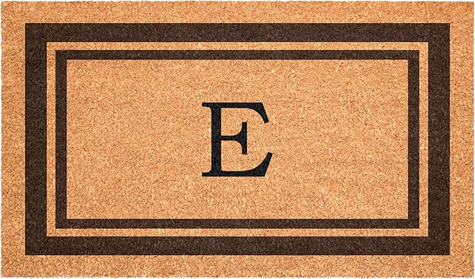 Calloway Mills 152982436E Brown Border 24" x 36" Monogram Doormat by Callowaymills