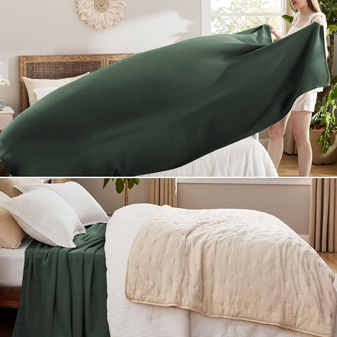 Bedsure GentleSoft 100% Cotton Blanket King Size - Image 4