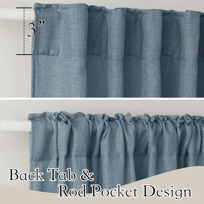 RYB HOME Light Filtering Linen Sheer Curtains 72 inch Long - Image 2