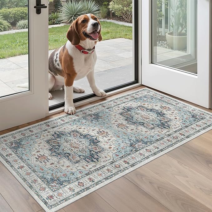 Madane Washable Area Rug 2x4, Small Entryway Rugs Non-Slip, Low-Pile Floor - Image 2