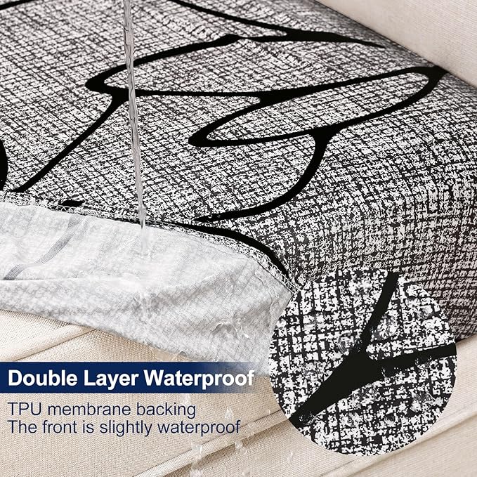 Smiry Waterproof Patio Cushion Covers, Stretch Outdoor Furniture Covers | Couch - Image 2