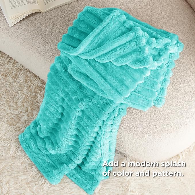 Bedsure Soft Throw Blanket for Couch Decor Gifts Blue Fog 50"x70" | Birthday - Image 4