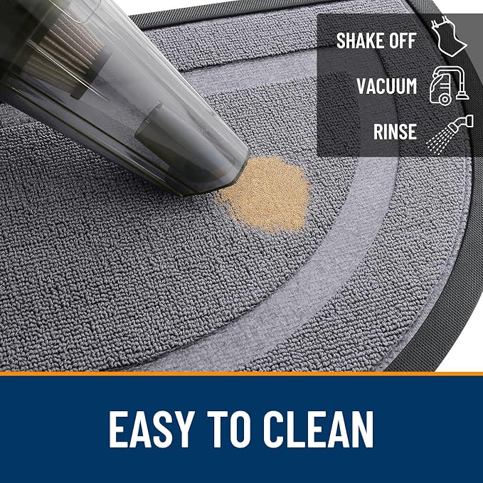 OLANLY Half Circle Front Door Mat Outside 35x23 All-Season Rubber Doormat | - Image 5