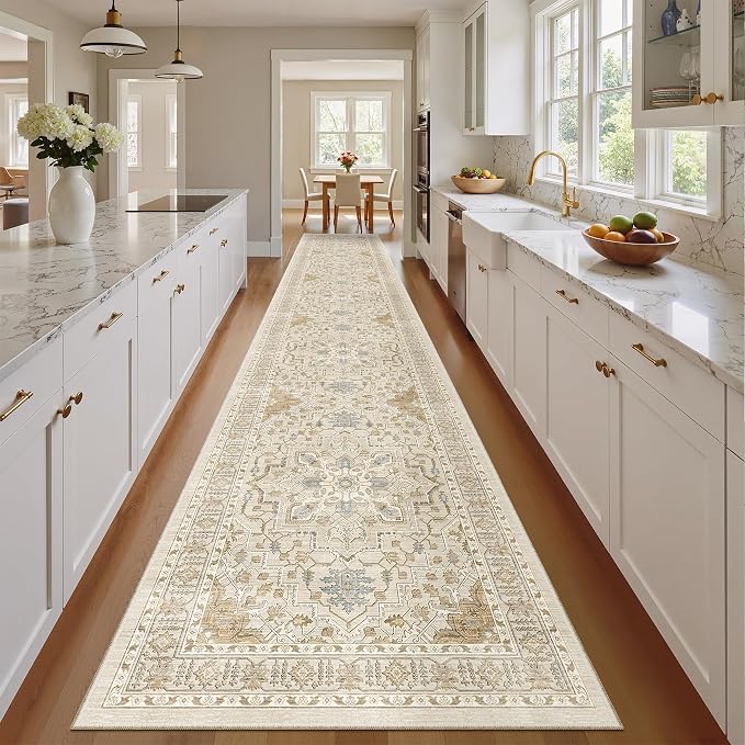 Madane Hallway Runner Rug 2'6''x16' Kitchen Runners Vintage, Soft Low Pile - Image 2