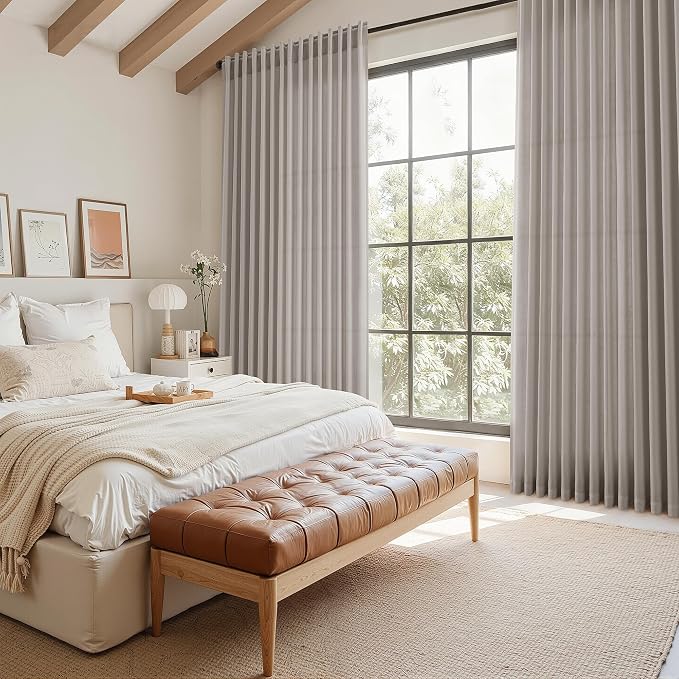 Stone Grey Linen Curtains 102 Inches Long - Image 7