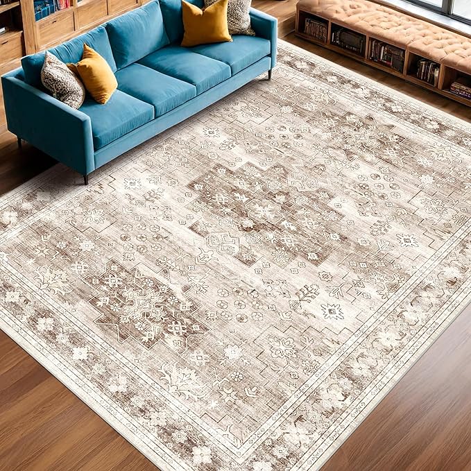 Washable Farmhouse Living Room Rug, 10x14 Area Rugs - Image 9