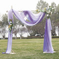 NICETOWN Artificial Wedding Ceremony Arch Decor Scarfs, Romantic Purple Ombre Sheer Scarf Curtains Window Valances for Bed Canopy/Birthday Party, 2 Panels, 60 by 216 inch