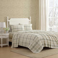 Laura Ashley - Flannel Sheets Queen Size, Anti-Pilling & Wrinkle Resistant Cotton, Touchably Soft for All-Season Comfort - Bed Sheets with Matching Pillowcases & Fitted Sheet (Mulholland Plaid Green)