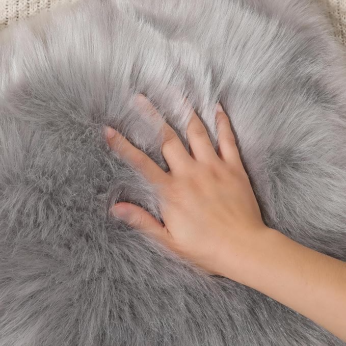 linmopm Faux Fur Sheepskin Rug, 4x6 ft | Shag Fluffy Fuzzy, High-Density Cushion - Image 4